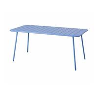CONCEPT USINE | Table de Jardin BERGAME 6 Places 160 cm Acier Bleu | Grande Table Repas Extérieure | Mobilier Jardin Terrasse Piscine | Résistance Soleil & Intempéries | Premium Design Convivial