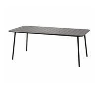 CONCEPT USINE | Table de Jardin BERGAME 6 Places 160 cm Acier Gris | Grande Table Repas Extérieure | Mobilier Jardin Terrasse Piscine | Résistance Soleil & Intempéries | Premium Design Convivial