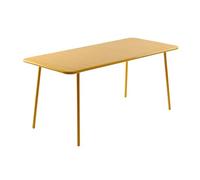 CONCEPT USINE | Table de Jardin BERGAME 6 Places 160 cm Acier Jaune | Grande Table Repas Extérieure | Mobilier Jardin Terrasse Piscine | Résistance Soleil & Intempéries | Premium Design Convivial