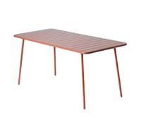 CONCEPT USINE | Table de Jardin BERGAME 6 Places 160 cm Acier Terracotta | Grande Table Repas Extérieure | Mobilier Jardin Terrasse Piscine | Résistance Soleil & Intempéries | Premium Design