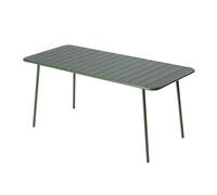 CONCEPT USINE | Table de Jardin BERGAME 6 Places 160 cm Acier Vert | Grande Table Repas Extérieure | Mobilier Jardin Terrasse Piscine | Résistance Soleil & Intempéries | Premium Design Convivial