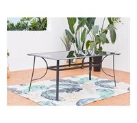 CONCEPT USINE | Table de Jardin en Aluminium 10 Places | Design Rimini Gris | Plateau de Verre | Mobilier d'Extérieur | Robuste Résiste à l'eau