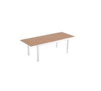 CONCEPT USINE | Table de Jardin Extensible 8 Places Madeira | Aluminium Blanc & Bois Composite | Rallonge Papillon | 180 à 240 cm | Design Moderne Résistant Extérieur