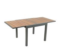 CONCEPT USINE | Table de Jardin Extensible 8 Places NIDO Noir en Aluminium et Bois | 180 cm | Grande Table Repas Extérieure | Mobilier Jardin Terrasse Piscine | Résistance Soleil & Intempéries
