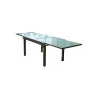CONCEPT USINE | Table de Jardin Extensible en Aluminium | Intérieur/Extérieur | Plateau en Verre 270 cm | Finition Expoxy | Design Moderne Brescia Gris | Robuste Résiste à l'eau