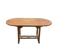 Concept Usine – Table de jardin Kajang 6 – Ovale extensible en teck brut 6 personnes – Marron