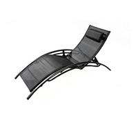Concept Usine Transat Limea – Ajustable et empilable, pieds en acier noir, coussin têtière – Noir