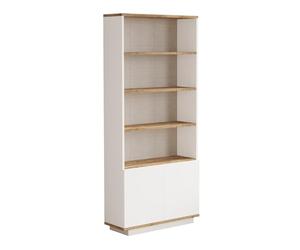 CONCEPT USINE | Vaisselier Style Scandinave | Design TEO Bois et Blanc | Meuble d'Intérieur Pratique et Élégant | Rangement Fonctionnel | 4 Étagères et 2 Portes | Idéal Séjour, Salle à Manger, Cuisine