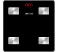 Concept VO4011 Balance de diagnostic en verre avec application Analyse corporelle numérique BIA Balance de graisse corporelle Masse musculaire IMC Affichage LED Bluetooth Poids jusqu'à 180kg Noir