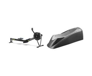 Concept2 RowErg avec Pieds Standards, rameur modèle D, résistance à l'air, Noir & Elite Travel Block pour Elastogel, Gris, Taille Unique