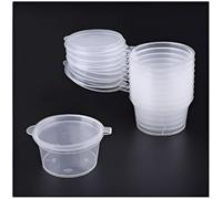 Concept4u Lot de 50 pots en plastique réutilisables - Choisissez votre taille - Récipients alimentaires ronds en plastique avec couvercles - 100 ml