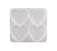 Conception à 4 cavités pour moule en silicone en forme de cœur en | Motifs de soleil à défilement Floral pour résine, présentoir de savon, décoration de la maison, ornement pendentif