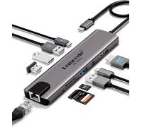 Conception Aluminium Station d'accueil Hub USB-C Adaptateur 11 en 1 avec HDMI 4K@60Hz, Gigabit Ethernet, PD 100W, 4X USB-A, Port USB-C, Carte SD/TF pour MacBook/Windows/Switch/Steam Deck