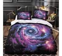 Conception cosmique Parure de Lit 3D Imprimée Microfibre résistante Ultra Douce Astrologie vintage Housse de Couette Fermeture Éclair Hypoallergique Respirante for couple amoureux King（220x240cm）