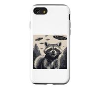 Conception curieuse de Rencontre d'OVNI de Raton Laveur Coque pour iPhone SE (2020) / 7/8