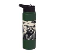 Conception curieuse de rencontre d'OVNI de raton laveur Stainless Steel Insulated Water Bottle