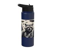 Conception curieuse de rencontre d'OVNI de raton laveur Stainless Steel Insulated Water Bottle
