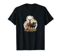Conception d'animaux de la forêt, cerf, Sanglier et Renard T-Shirt