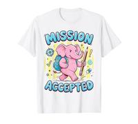Conception d'apprentissage d'éléphant acceptée par la Mission T-Shirt Graphique avec Valeur