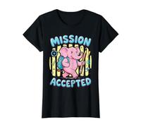 Conception d'apprentissage d'éléphant acceptée par la Mission T-Shirt Graphique avec Valeur