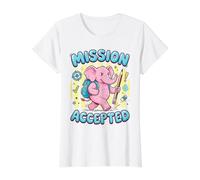 Conception d'apprentissage d'éléphant acceptée par la Mission T-Shirt Graphique avec Valeur