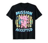 Conception d'apprentissage d'éléphant acceptée par la Mission T-Shirt Graphique avec Valeur