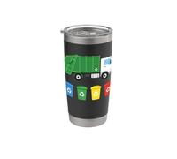 Conception d'assainissement de collecteur de déchets de recyclage de camion à ordures Gobelet isotherme en acier inoxydable double paroi