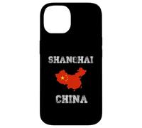 Conception de Carte du Drapeau Chinois Vintage de Shanghai Coque pour iPhone 14