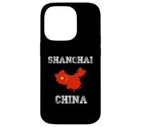Conception de Carte du Drapeau Chinois Vintage de Shanghai Coque pour iPhone 14 Pro