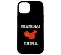 Conception de Carte du Drapeau Chinois Vintage de Shanghai Coque pour iPhone 15 Plus