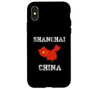 Conception de Carte du Drapeau Chinois Vintage de Shanghai Coque pour iPhone X/XS