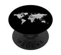 Conception de carte du monde voyageur voyageant PopSockets PopGrip Interchangeable
