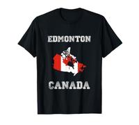 Conception de Carte Vintage du Drapeau du Canada à Edmonton T-Shirt