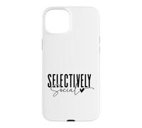 Conception de Citation introvertie sélectivement Sociale Coque pour iPhone 15 Plus
