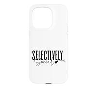 Conception de Citation introvertie sélectivement Sociale Coque pour iPhone 15 Pro