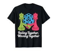 Conception de dés d'échecs « Rouler Ensemble, Gagner Ensemble » T-Shirt
