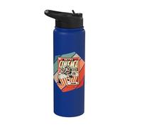 Conception de film de soirée pop-corn de cinéma rétro Stainless Steel Insulated Water Bottle
