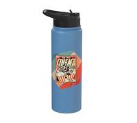Conception de film de soirée pop-corn de cinéma rétro Stainless Steel Insulated Water Bottle