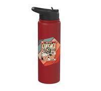 Conception de film de soirée pop-corn de cinéma rétro Stainless Steel Insulated Water Bottle