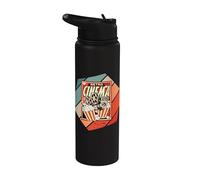 Conception de film de soirée pop-corn de cinéma rétro Stainless Steel Insulated Water Bottle