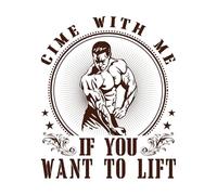 conception de fitness de salle de sport venez avec moi si vous voulez soulever Décorations murales en vinyle 65.6x79.2cm Amovible sans laisser de colle Café