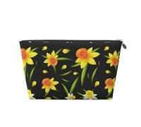 Conception De Fond Transparente avec des Fleurs De Jonquille, Trousse de Toilette Trousse de Maquillage Sac à cosmétiques Trousse de Toilette de Voyage Portable
