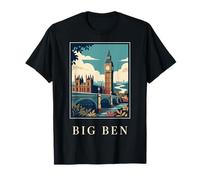 Conception de la Ligne d'horizon de Big Ben, Londres, sur la rivière Westminster T-Shirt