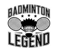 conception de légende du badminton Stickers muraux en PVC 42x43.1cm Culture du tatouage Noir
