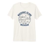 Conception de l'île Mackinac dans Le Nord du Michigan T-Shirt Haut de Gamme