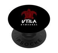 Conception de l'île tribale aux Tortues de mer d'Utila Honduras PopSockets PopGrip Adhésif
