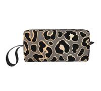 Conception De Modèle sans Couture Léopard en Or De Luxe, Trousse de Maquillage Trousse à cosmétiques Trousse de Toilette de Voyage Portable Pochette de Maquillage