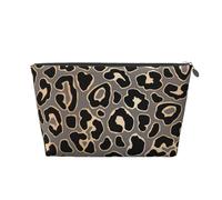 Conception De Modèle sans Couture Léopard en Or De Luxe, Trousse de Toilette Trousse de Maquillage Sac à cosmétiques Trousse de Toilette de Voyage Portable