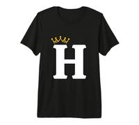 Conception de Monogramme Lettre H couronnée T-Shirt Haut de Gamme