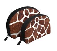 Conception de Motif de Girafe Africaine, Trousse de Maquillage Coquille Femme Petit Porte-Monnaie Trousse de Toilette Trousse à cosmétiques 2 pièces